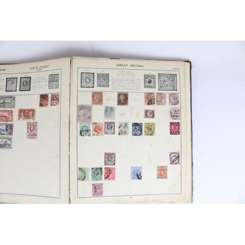 632 - Four albums of GB and world stamps, mainly defins mounted used, some good early QV content (qty)