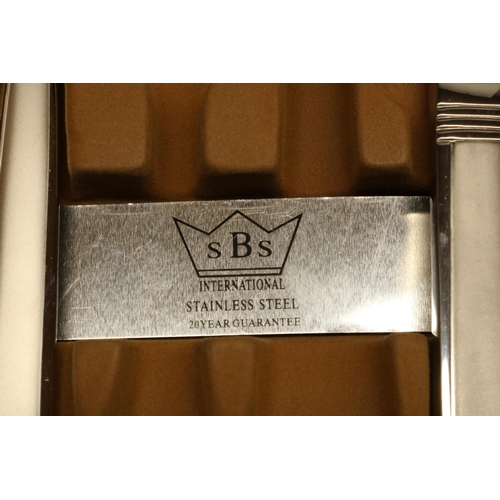 331 - Cased set of SBS 18/10 stainless cutlery, unused