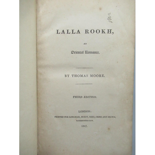 399 - Moore (Thomas) Lalla Rookh, 3rd Edition 1817, Longman Hurst Rees Orme and Brown, half-leather bound