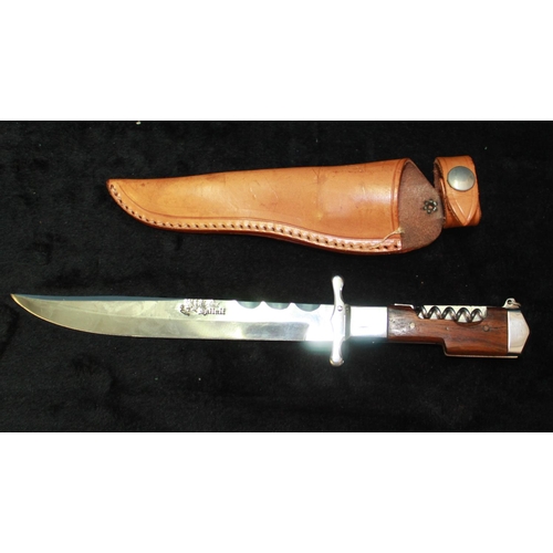 1097 - Hallali German folding knife with locking blade for hunting and skinning knife, two piece rosewood h... 