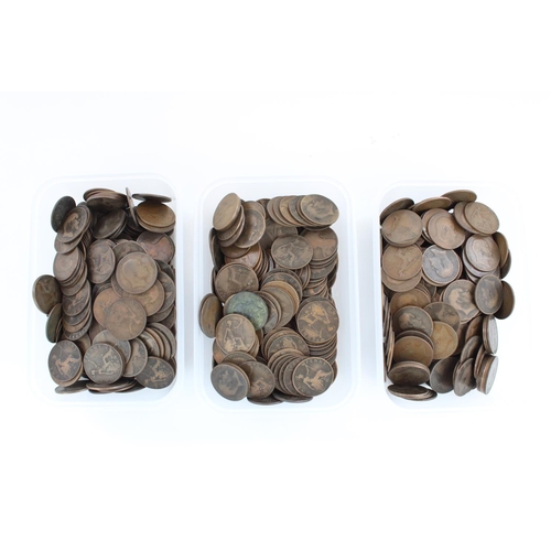 645 - GB copper pennies and halfpennies, mainly QV through Geo. V, gross 6.2kg