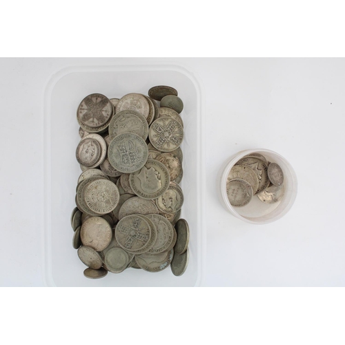 646 - Post-1920 GB silver content coinage (780g) with a small selection of pre-1920 silver content coinage... 