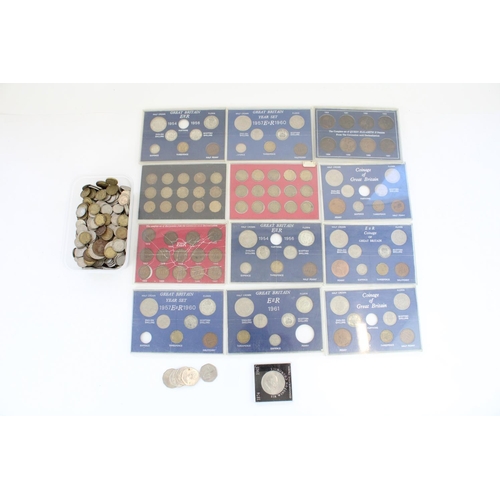 650 - Collection of mixed GB pre-decimal coinage, commemoratives and year sets (some incomplete and with w... 