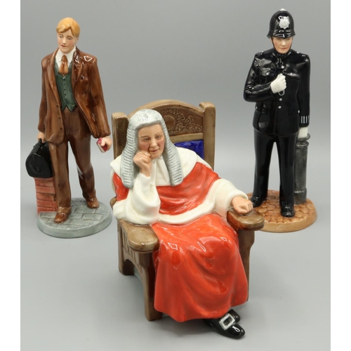 637 - Royal Doulton Classics figures modelled by Adrian Hughes: Doctor HN4286, H23.5cm; Policeman HN4410, ... 