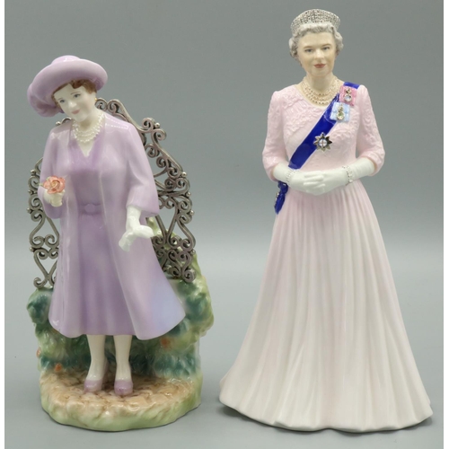 655 - Royal Worcester figure, Queen Elizabeth the Queen Mother in the garden of Glamis Castle, limited edi... 