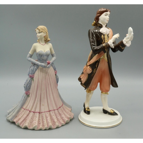 661 - Coalport figures: Prince Charming limited edition 942/2000 with box, H25cm, and Age of Elegance Spec... 