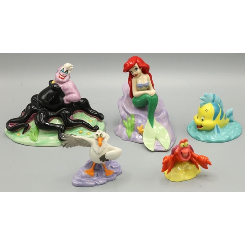 672 - Royal Doulton Disney Showcase Collection, The Little Mermaid: Ariel LM1, Flounder LM2, Sebastian LM3... 