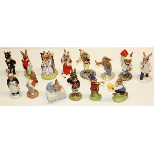 685 - Royal Doulton Bunnykins figures: Be Prepared DB56, Astro DB20, Morris Dancer DB204, Judge DB188, Wil... 