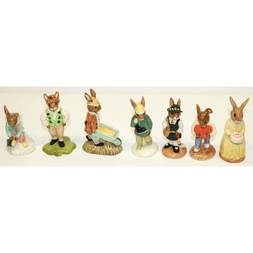 691 - Royal Doulton Bunnykins figures: Sweetheart DB130, Schooldays DB57, Girl Skater DB153, Boy Skater DB... 