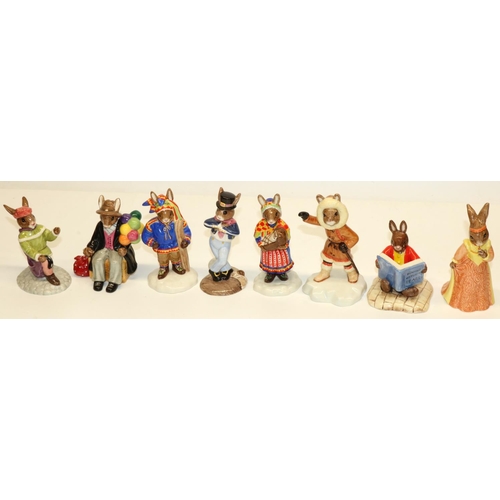 699 - Royal Doulton Bunnykins figures: Juliette DB283, Romeo DB284, Winter Lapland DB297, Balloon Man DB36... 