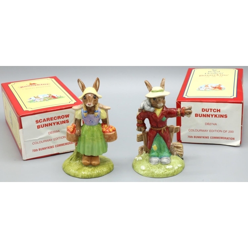 701 - Royal Doulton Colourway limited edition figures commemorating the 75th Bunnykins anniversary: Bunnyk... 