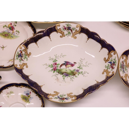 101 - Early C20th George Jones Crescent China and Shelley tea and dinner ware, overpainted transfer decora... 