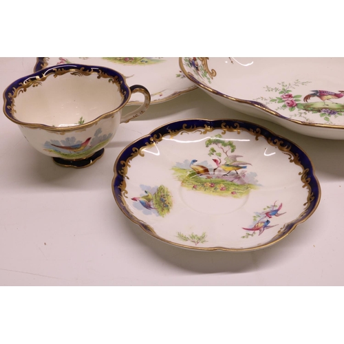 101 - Early C20th George Jones Crescent China and Shelley tea and dinner ware, overpainted transfer decora... 