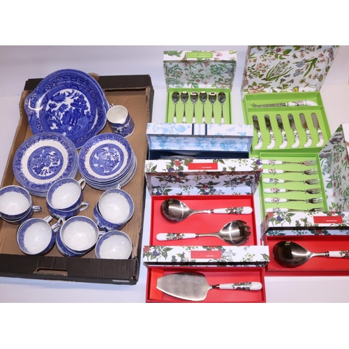 713 - Portmeirion Botanic Garden boxed cutlery - 6 tea spoons, 6 Pastry Forks, Cheese Knife and 6 Spreader... 