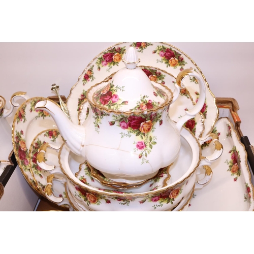 717 - Royal Albert Old Country Roses 61 piece tea and coffee service comprising tea cups, coffee cups, sau... 