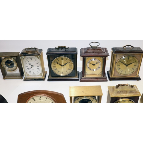 470 - Metamec quartz battery operated bracket clock H21cm and eight other retro Metamec quartz battery ope... 