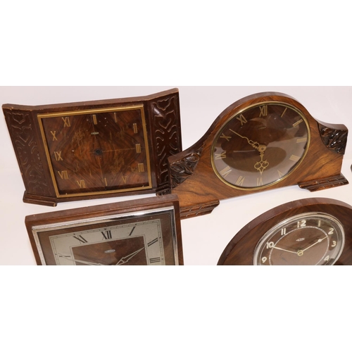 474 - 1950's Metamec 8 day black and white acrylic mantle clock with silvered dial on brass foot W22cm, ei... 