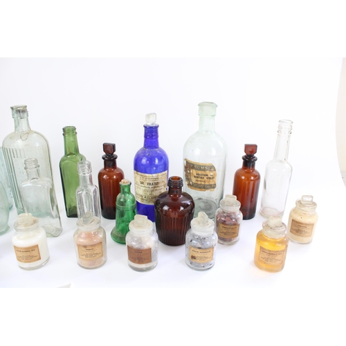 179 - Late 19th/early C20th glass bottles incl. apothecary bottles, cod bottles, advertising bottles, perf... 