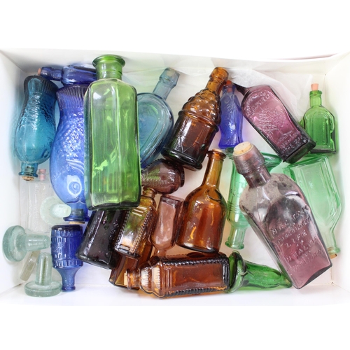 179 - Late 19th/early C20th glass bottles incl. apothecary bottles, cod bottles, advertising bottles, perf... 