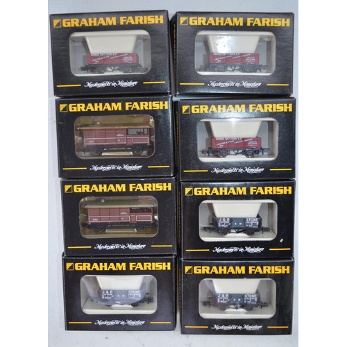 516 - Collection of N gauge railway goods wagons (20 to include plank wagons, brake vans and tanker wagons... 