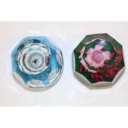 397 - Caithness glass 'Floribunda' limited edition paperweight 33/75, and a Perthshire type faceted blue g... 