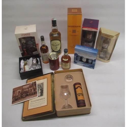 322 - Collection of  whisky bottles and miniatures inc. Glen Grant 5 year old 70cl, Dalwhinnie 15 year old... 