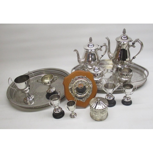 323 - Collection of silver plate and EPNS inc. trophies, trays, coffee pots, etc. (14)