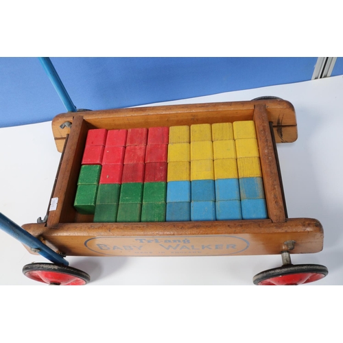 271 - Tri-ang Baby Walker with coloured blocks, L45cm