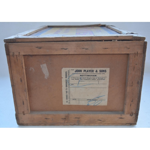 john player navy cut cigarettes Two vintage John Player's Navy Cut Cigarette shipping boxes (wood and card,  largest W59.5xD42xH30.3c