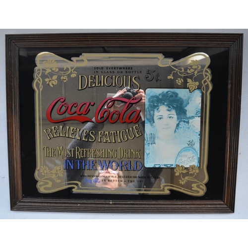 1253 - Three Coca-Cola advertising mirrors to include large 