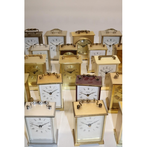 480 - Metamec quartz brass carriage clock, signed cream Roman dial, Metamec 4.19 MHz movement H16.5cm and ... 