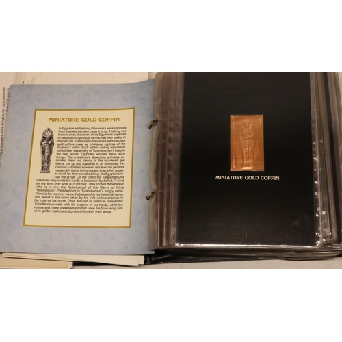 756 - Treasures Of Tutankhamun Exhibition Issue,  thirty eight 23k gold stamp panels each marked 'Treasure... 