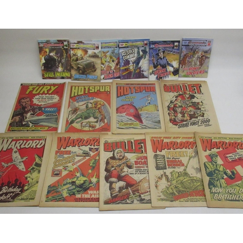 384 - Collection of Commando, Hotspur, Fury, Battle, Warlord, Wizard & Victor comics (56)