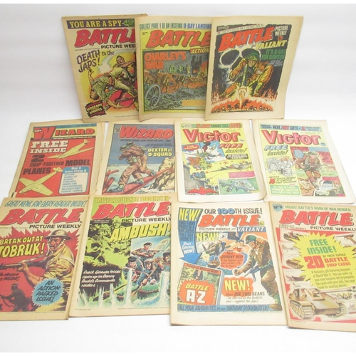 384 - Collection of Commando, Hotspur, Fury, Battle, Warlord, Wizard & Victor comics (56)