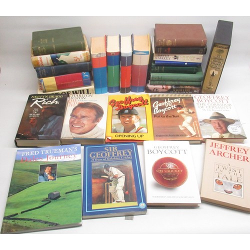 387 - Collection of books inc. fiction, some signed cricket related books, Folio Society Seven Pillars of ... 