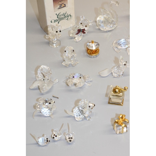 344 - Large collection of Swarovski Crystal glass ornaments, including: cactus; coffee grinder; globe; tel... 