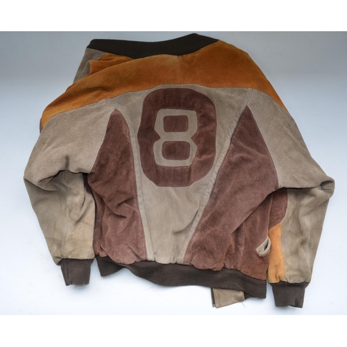 1467 - Ortov modern leather and suede 8 Ball jacket, size XL, excellent little worn condition (please note ... 