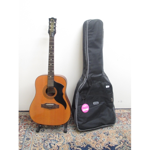 404 - Eko Rio Grande VI, 6 string acoustic guitar, serial no. 221178, bolt on neck, in black guitar carry ... 