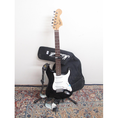 415 - Squier Strat, made in China, electric guitar, bolt on neck, serial no.CY10214307, spider web design ... 