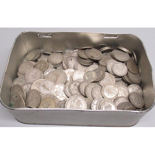 761 - GB post-1920 silver content coinage, sixpence through to half crown, 2.26kg