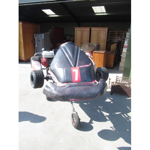 5 - Go Kart with two Honda GX160 5.5 engines, on mobile three wheel work stand, with spare tires
