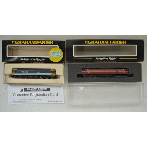 526 - Graham Farish (By Bachmann) N gauge 371250 Class 50 50017 in LMS Maroon livery with Gold Bands (mode... 