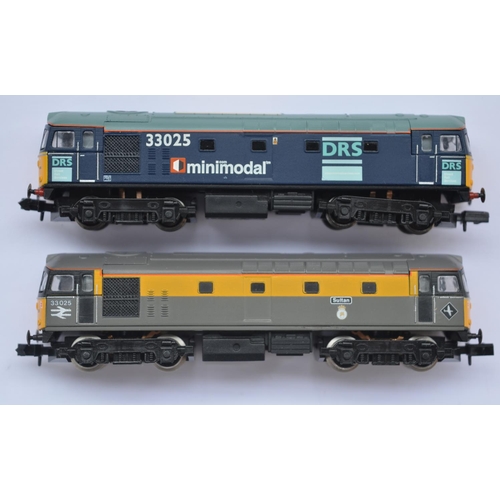 528 - Graham Farish (By Bachmann) N gauge 371-125K Class 33 DRS Livery (in replacement box) and an origina... 