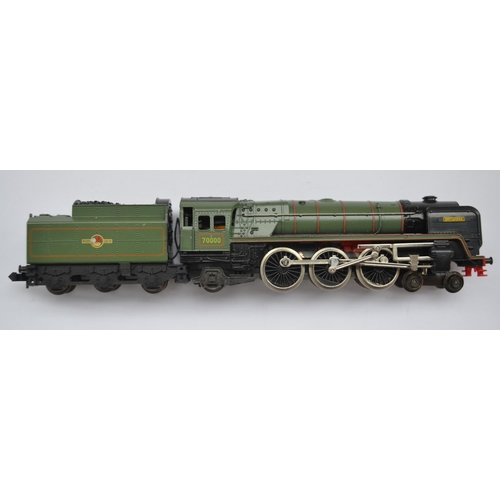 531 - Boxed Hornby Minitrix N gauge N203 BR Britannia 4-6-2 electric steam train model in near mint condit... 