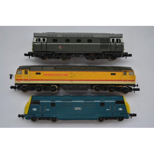 533 - Three N gauge diesel electric train models to include Graham Farish Class 47/8 47803 