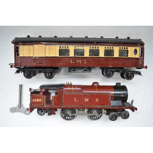 490 - Vintage tinplate and metal Hornby Meccano O gauge clockwork LMS No2 tank engine in working order wit... 