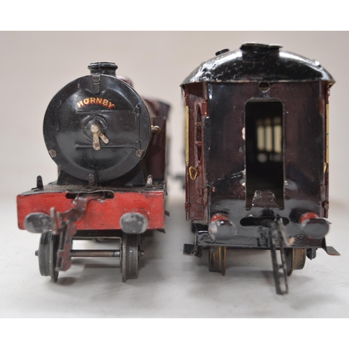 490 - Vintage tinplate and metal Hornby Meccano O gauge clockwork LMS No2 tank engine in working order wit... 