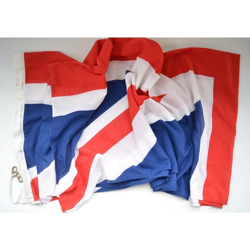 334 - Volkswagen Polo wheel, a large Union flag by Zephyr Racing Pennants Northants, and a collection of M... 