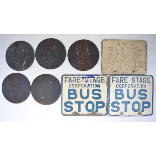 336 - Collection of 8 cast iron road related signs to incl. 5 