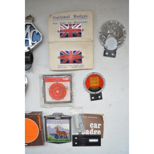 343 - Collection of car grille badges and hood ornaments incl. a rare LRDG (Long Range Desert Group) reuni... 